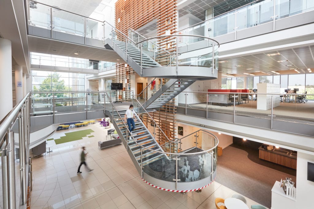 AIS pharmaceutical office design and build main building entrance